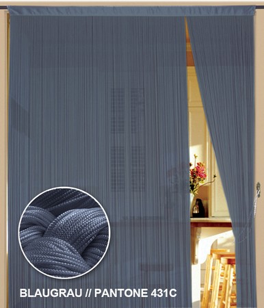 Fadenvorhang Blaugrau 150 cm x 300 cm (BxH) – Kaikoon
