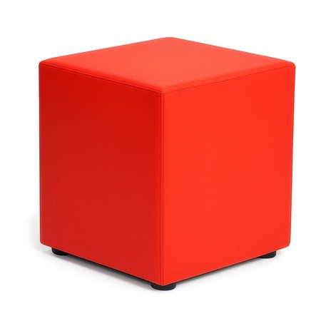 Sitzwürfel aus Kunstleder – Rot, 43 × 43 × 51 cm | Kaikoon