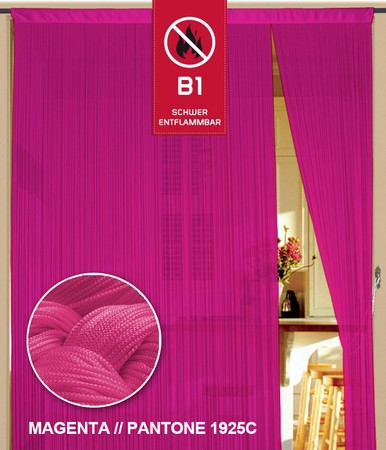 Fadenvorhang Magenta 90 cm x 240 cm (BxH) B1 schwer entflammbar – Kaikoon