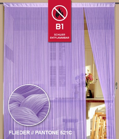 Fadenvorhang Flieder 150 cm x 500 cm (BxH) B1 schwer entflammbar – Kaikoon