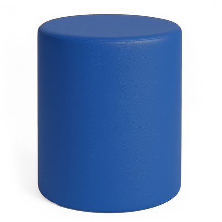 Sitzhocker rund aus Kunstleder – Blau, Ø39 × 45 cm | Kaikoon
