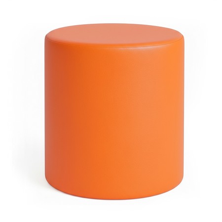 Sitzhocker rund aus Kunstleder – Orange, Ø39 × 45 cm | Kaikoon