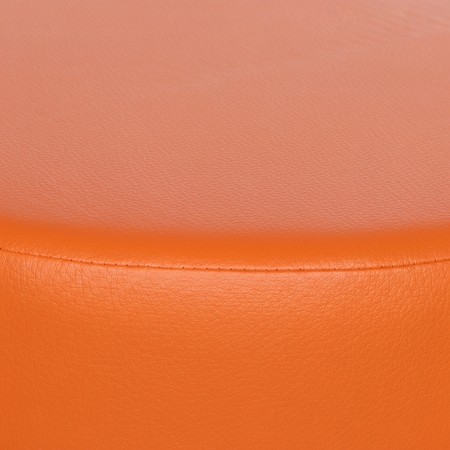 Sitzhocker rund aus Kunstleder – Orange, Ø39 × 45 cm | Kaikoon