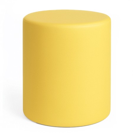 Sitzhocker rund aus Kunstleder – Gelb, Ø39 × 45 cm | Kaikoon
