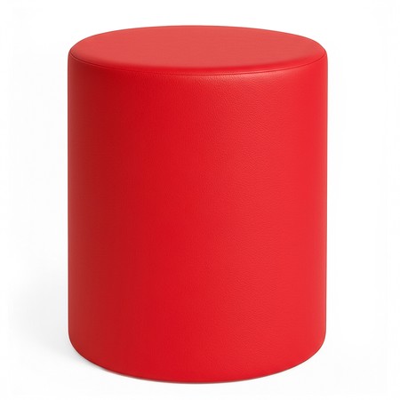 Sitzhocker rund aus Kunstleder – Rot, Ø39 × 45 cm | Kaikoon