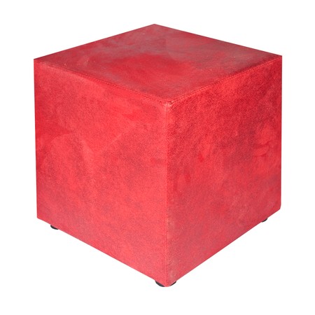 Sitzwürfel rot Wildlederoptik 40 cm x 40 cm x 45 cm