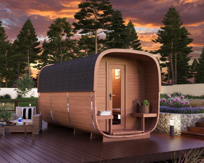 CUBE sauna 390cm - Thermowood Rovaniemi