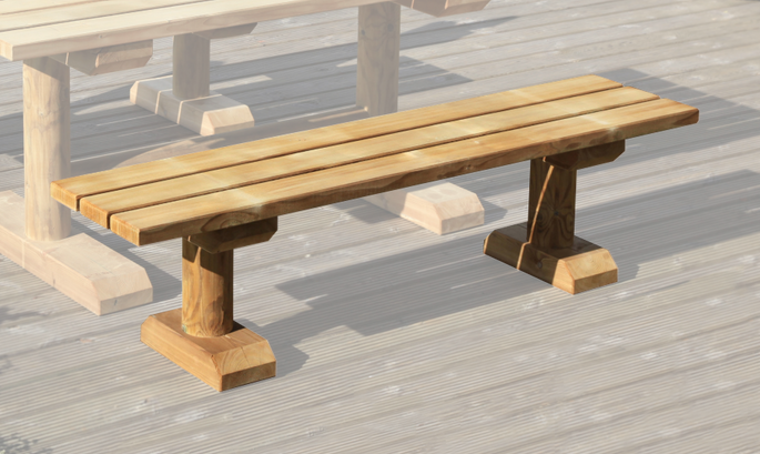 Tuinbank Friesland zonder rugleuning, 170x37x44cm