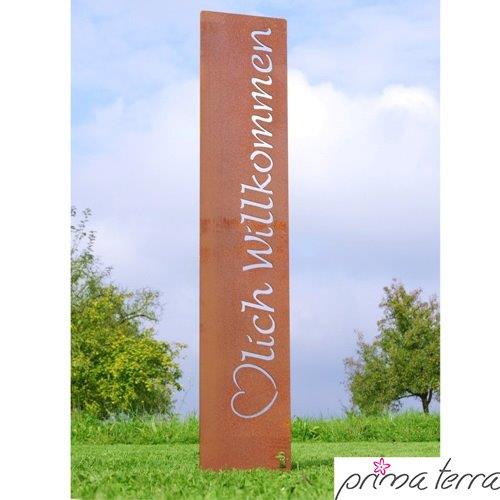 Gartenstele mit Schriftzug 120cm hoch