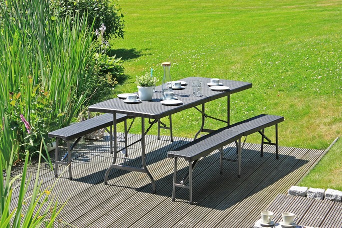 Garden Pleasure Tisch-Set VENTANA, 3-teilig, schwarz