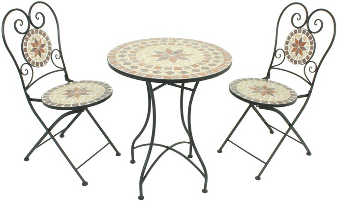 Garden Pleasure Balkonset 3tlg. Mosaik AMARILLO Mosaik