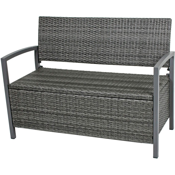 Garden Pleasure Parkbank FERRARA dunkelgrau aus Polyrattan