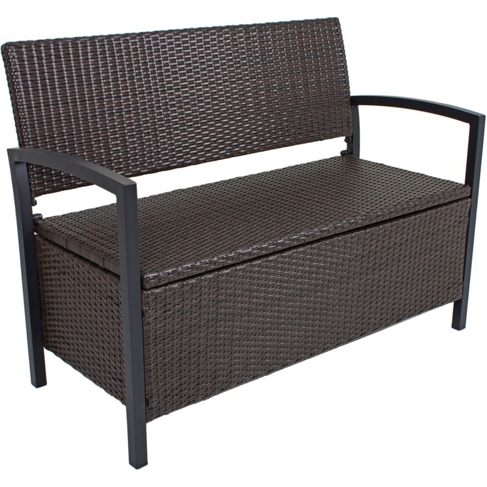 Garden Pleasure Parkbank FERRARA coffee aus Polyrattan