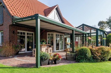 700 x 200 cm aluminium terrasoverkapping "Topline" met twinwall platen