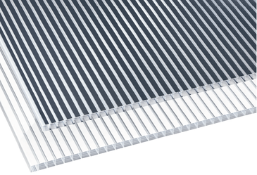 Doppelstegplatten Polycarbonat 16mm weiß gestreift