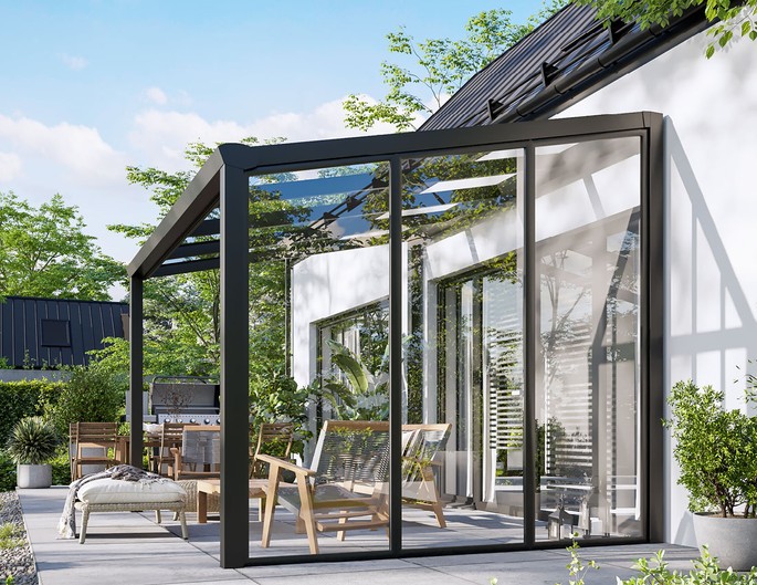 Seitenwand Typ 1 für Terrassenüberdachung mit 8mm VSG