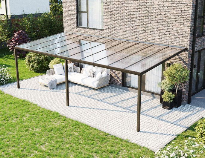 900 x 400 cm Aluminium Terrassenüberdachung "Trendline" mit Glasdach