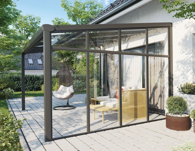 Seitenwand Typ 2 für Terrassenüberdachung mit 8mm VSG