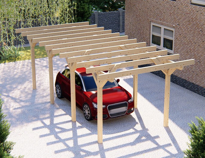 Actie carport vurenhout – op maat
