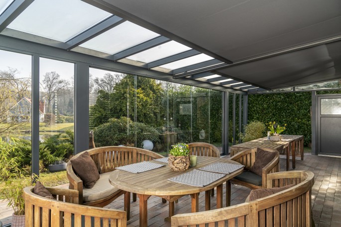 900 x 300 cm Unterdachmarkise Trend 200 zweiteilig