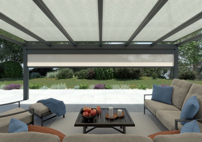 700 x 300 cm Aufdachmarkise Trend 350 SZ zweiteilig
