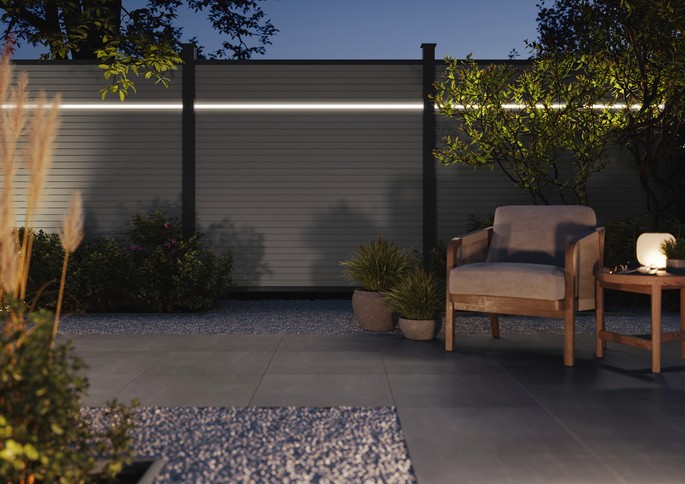 Osmo Lichtprofil mittig (ohne LED) Anthrazit 184 x 1,9 x 4,1 cm
