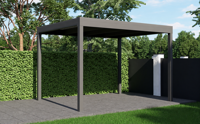 600x200 cm Carport Aluminium mit Trapezblech