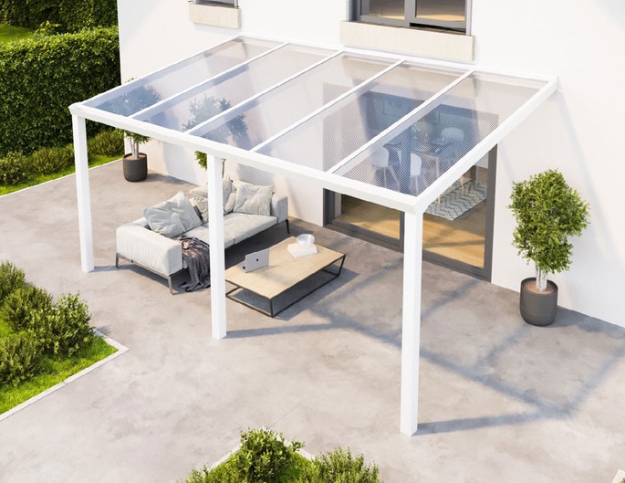 Terrassenüberdachung "Sunnyline" 506 x 300 cm aus Aluminium mit Hohlkammerplatten