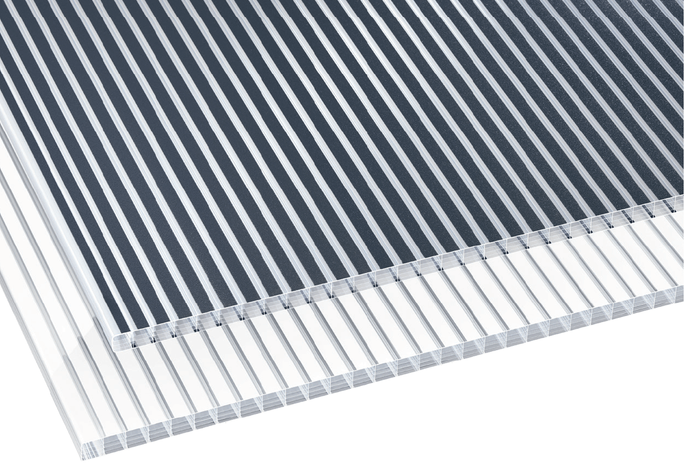 Dubbel geweven platen polycarbonaat 16mm wit gestreept