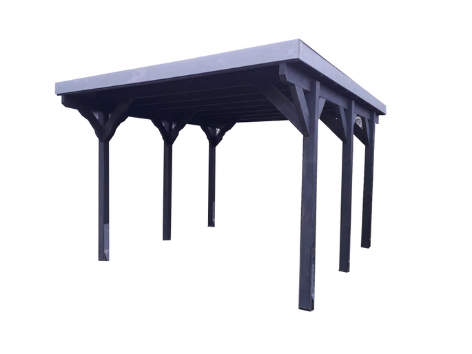 Enkele carport massief constructiehout (KVH) 5 × 3,5 m