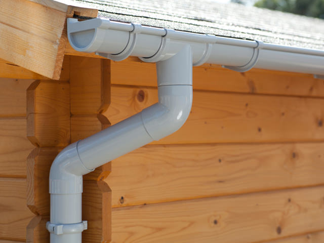 Dachrinnenset GD 16 350cm für Gartenhaus Satteldächer in grau