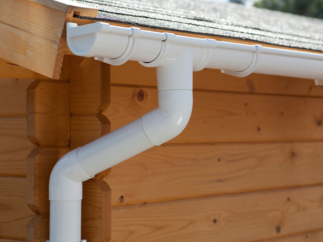 Dachrinnenset GD 16 350cm für Gartenhaus Satteldächer in weiß
