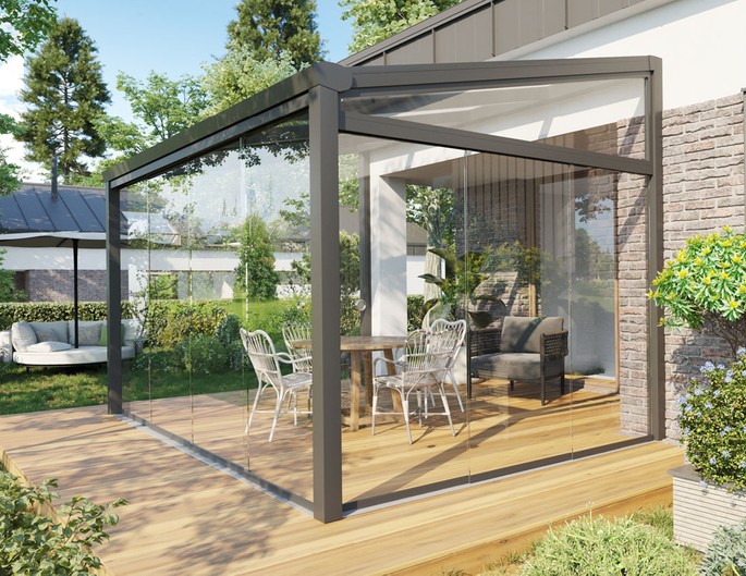Zomertuin 400 x 300 cm "Trendline" met lits-jumeaux lakens