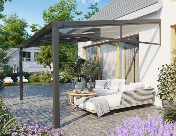 Keilfenster für Terrassenüberdachung mit 8mm VSG