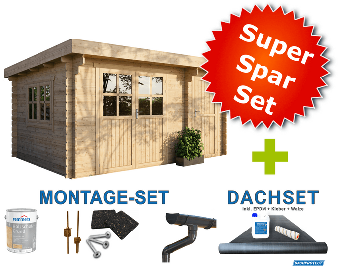 [Pakket] SuperSparSet Blokhut Trondheim 450 x 300 cm