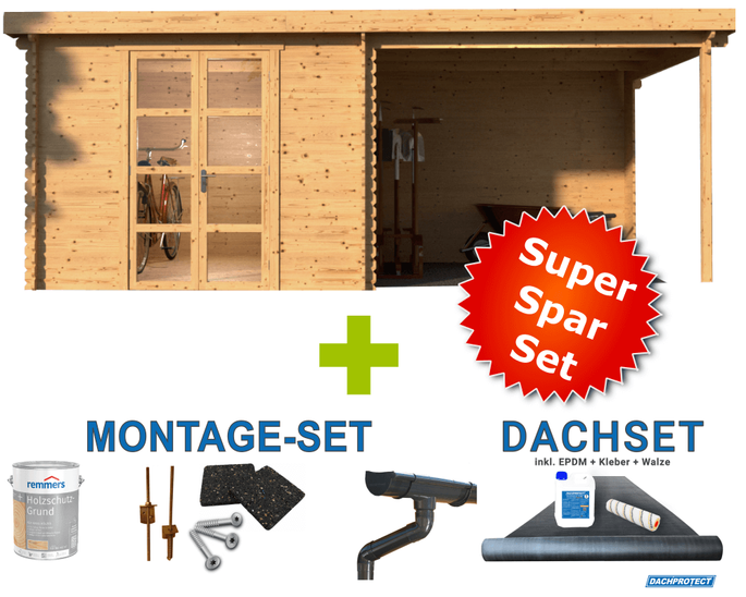 [Pakket] SuperSparSet Tuinhuis Genf 500 x 250 cm