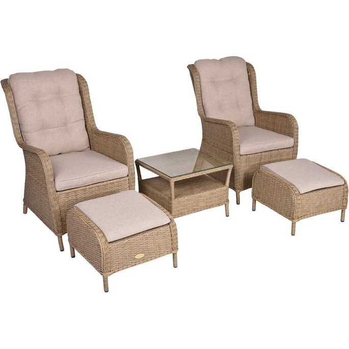 Sessel-Set Valencia anisbraun 5-tlg.