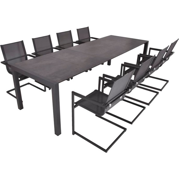 Tischgruppe Sophia 9-tlg. mit 8x Freischwinger