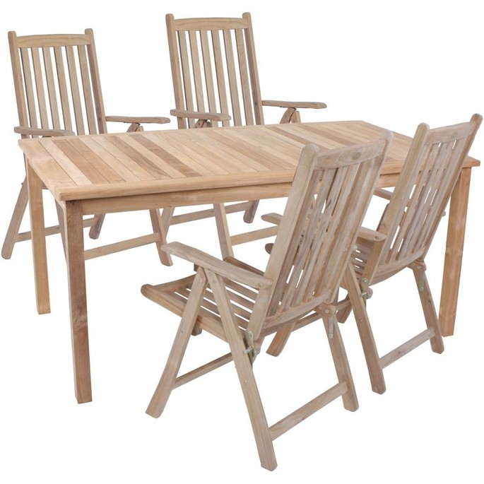 Teak-Tischgruppe Solo 5 tlg.