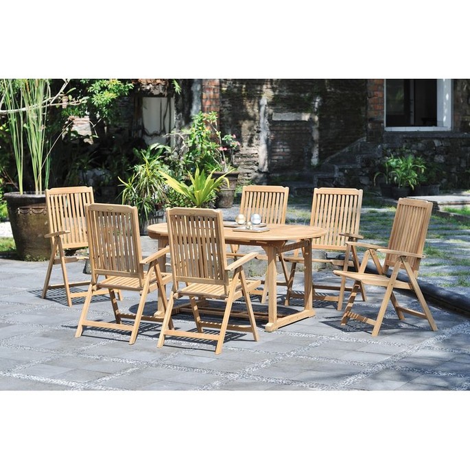 Teak-Tischgruppe Solo 7 tlg. 