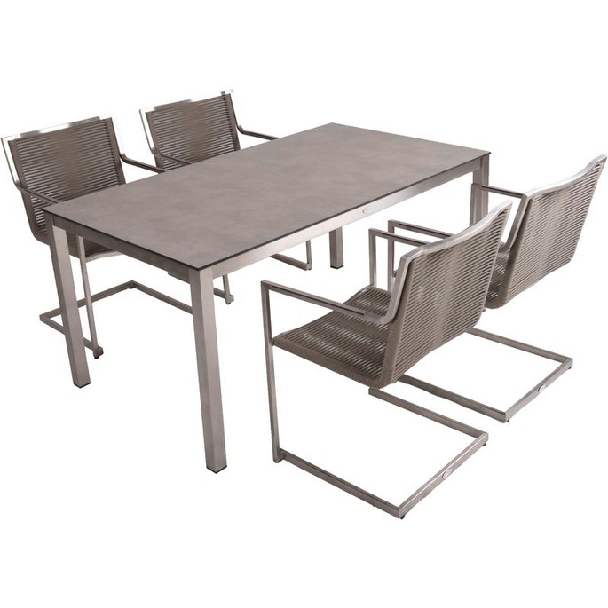 Tischgruppe Freischwinger Sienna taupe 5-tlg.