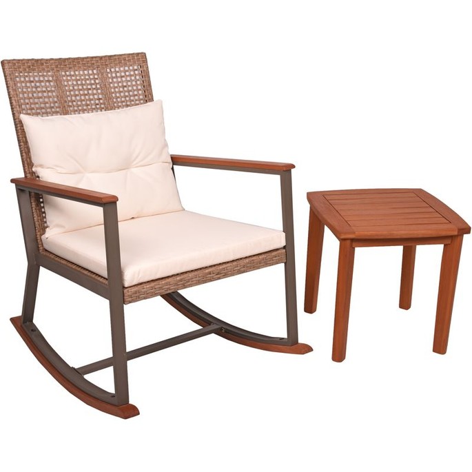 Schaukelstuhl Set Sinaloa, Teak Look
