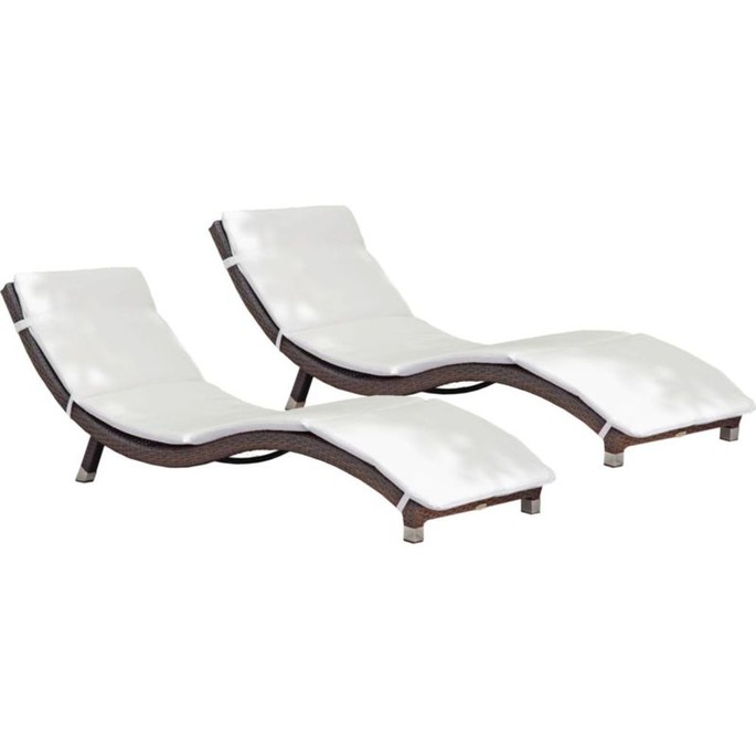 Caracas ligstoelen met kussens 4 stuks.