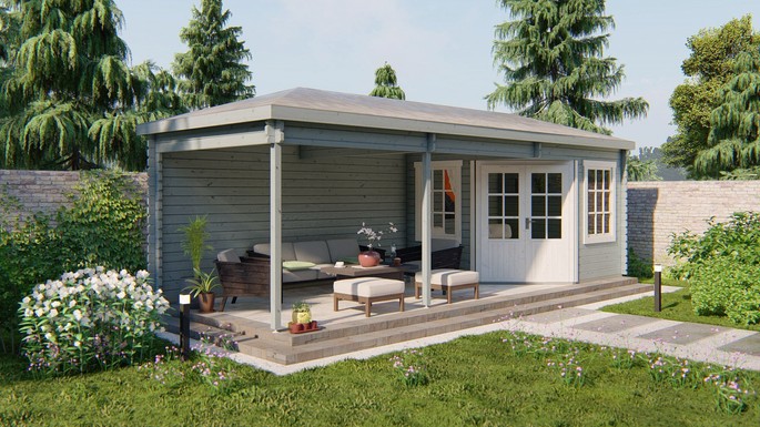 Tuinhuis/blokhut Bertil 790 × 300 cm