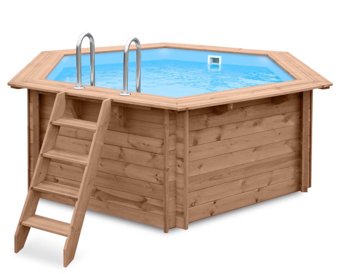 Luxe houten zwembad Mambo Beach 355x307x116cm
