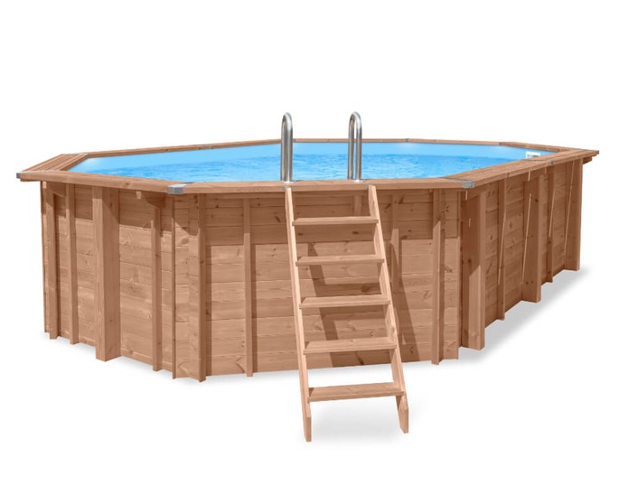Luxe houten zwembad Cas Abou 814x460x138cm