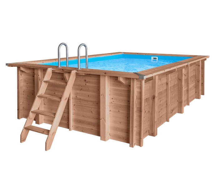 Luxe houten zwembad Santa Cruz 502x322x124cm