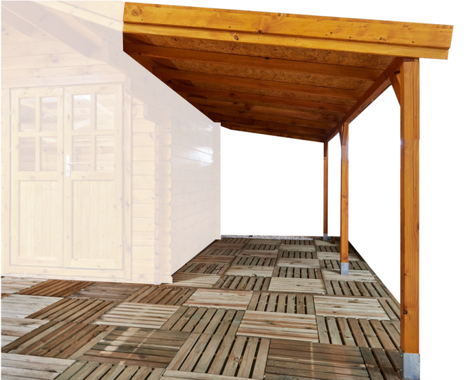 Sheddak voor tuinhuis/blokhut Jutland 3 × 4, Noorwegen, 180 × 428 cm