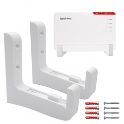 Wandhalterung passend für Fritz Box 5690 PRO Halter Halterung Fritz!Box 1 Paar mit Montagematerial und Bohrschablone