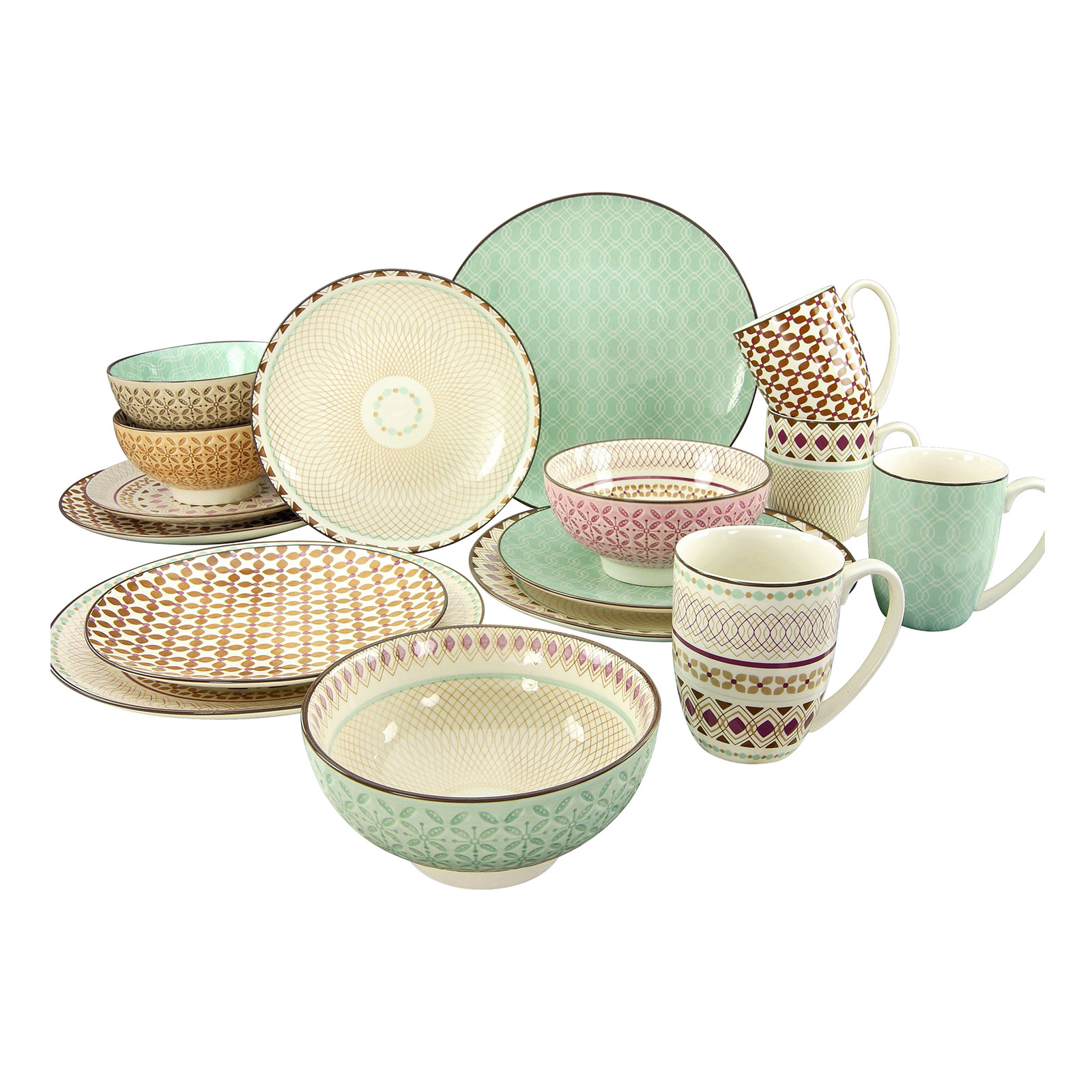 CreaTable, 20310, Serie MANDALA, Geschirrset Kombiservice 16 teilig - Bild 1